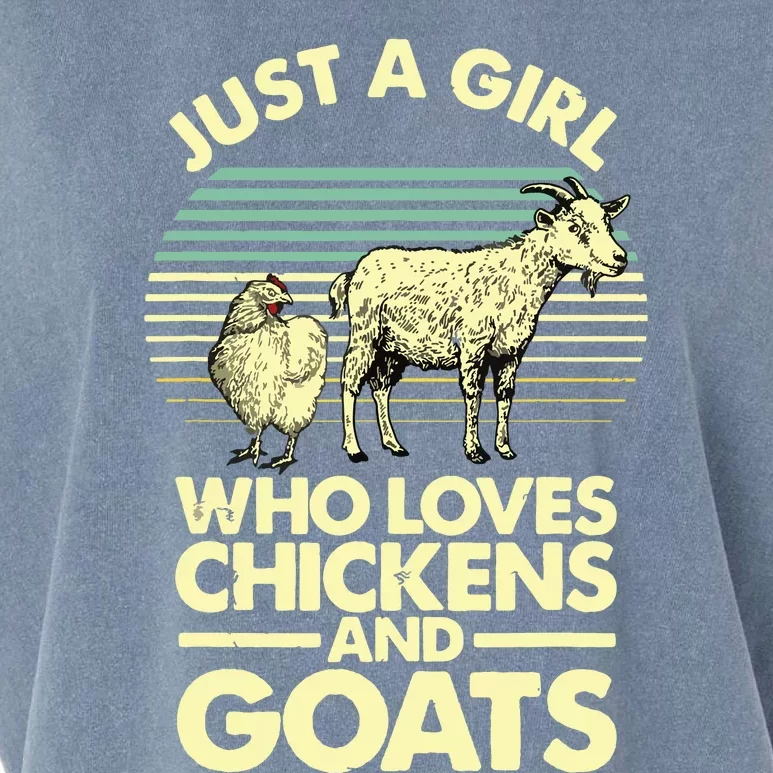 Cool Chicken Goat For Women Girl Chicken Farmer Goat Lovers Garment-Dyed Women's Muscle Tee