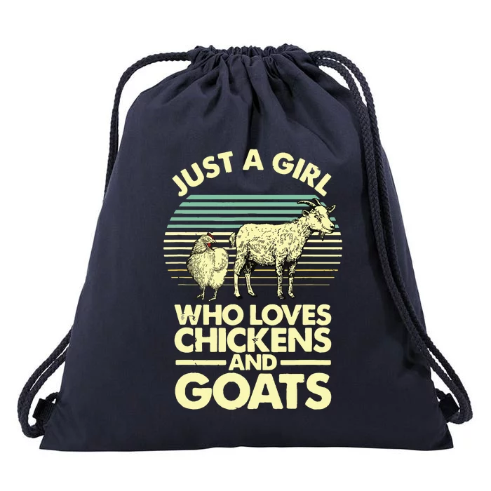 Cool Chicken Goat For Women Girl Chicken Farmer Goat Lovers Drawstring Bag