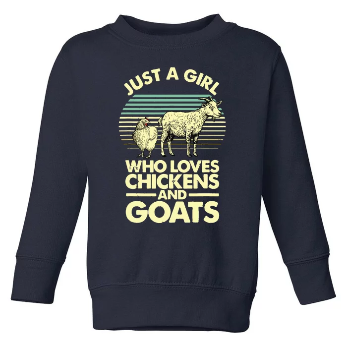 Cool Chicken Goat For Women Girl Chicken Farmer Goat Lovers Toddler Sweatshirt