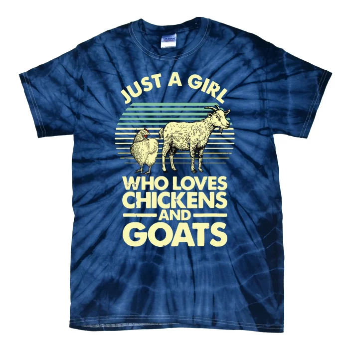 Cool Chicken Goat For Women Girl Chicken Farmer Goat Lovers Tie-Dye T-Shirt