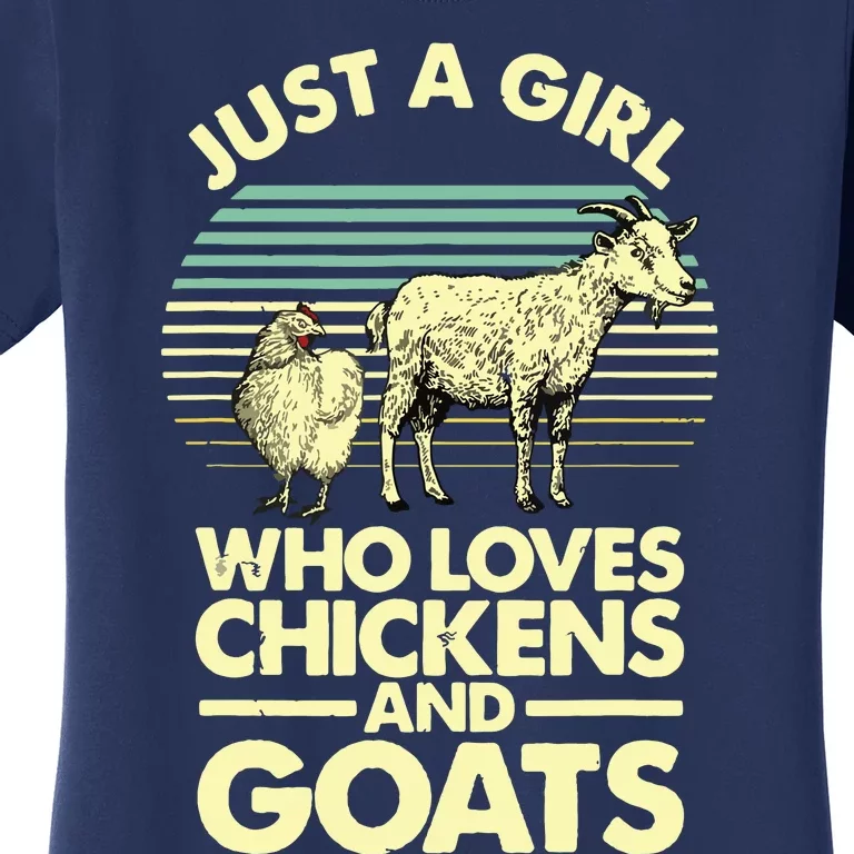 Cool Chicken Goat For Women Girl Chicken Farmer Goat Lovers Women's T-Shirt