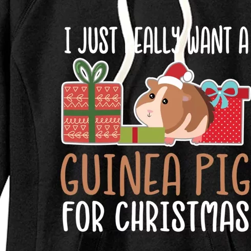 Cute Christmas Guinea Pig Owner I Want A Guinea Pig Gift Women's Fleece Hoodie