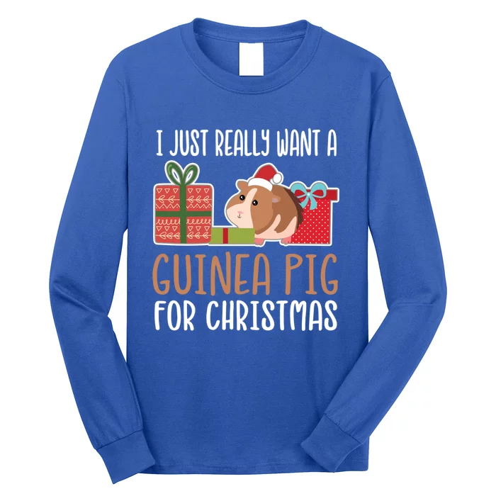 Cute Christmas Guinea Pig Owner I Want A Guinea Pig Gift Long Sleeve Shirt