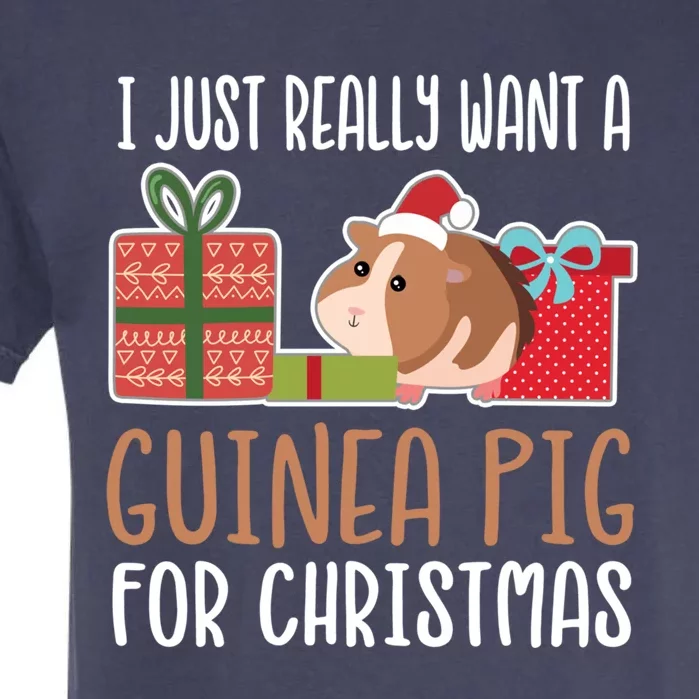 Cute Christmas Guinea Pig Owner I Want A Guinea Pig Gift Garment-Dyed Heavyweight T-Shirt