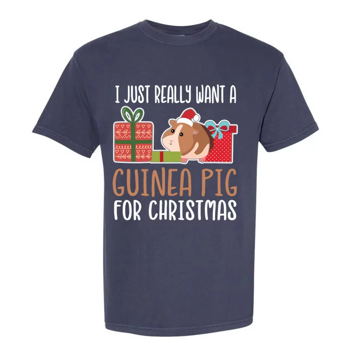 Cute Christmas Guinea Pig Owner I Want A Guinea Pig Gift Garment-Dyed Heavyweight T-Shirt