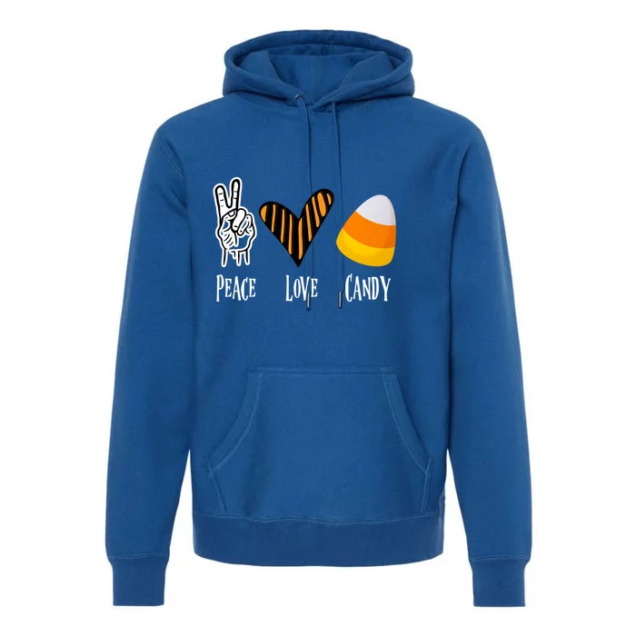 Candy Corn Gift Peace Love Fall Halloween Gift Premium Hoodie