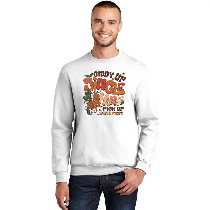 Cowboy Christmas Giddy Up Jingle Horse Pick Up Your Feet Howdy Sweatshirt