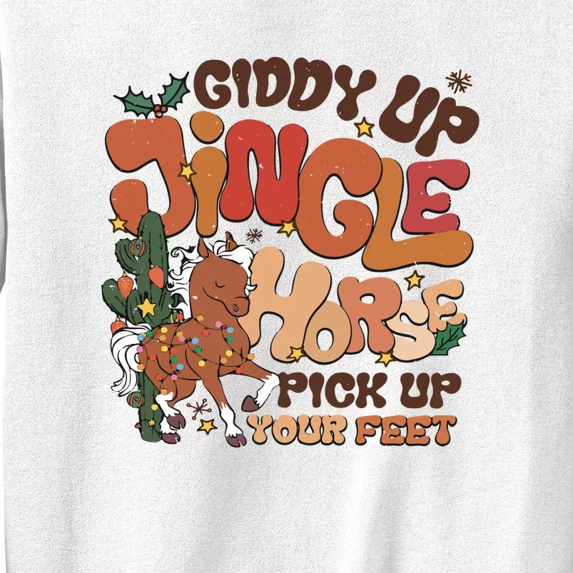 Cowboy Christmas Giddy Up Jingle Horse Pick Up Your Feet Howdy Sweatshirt