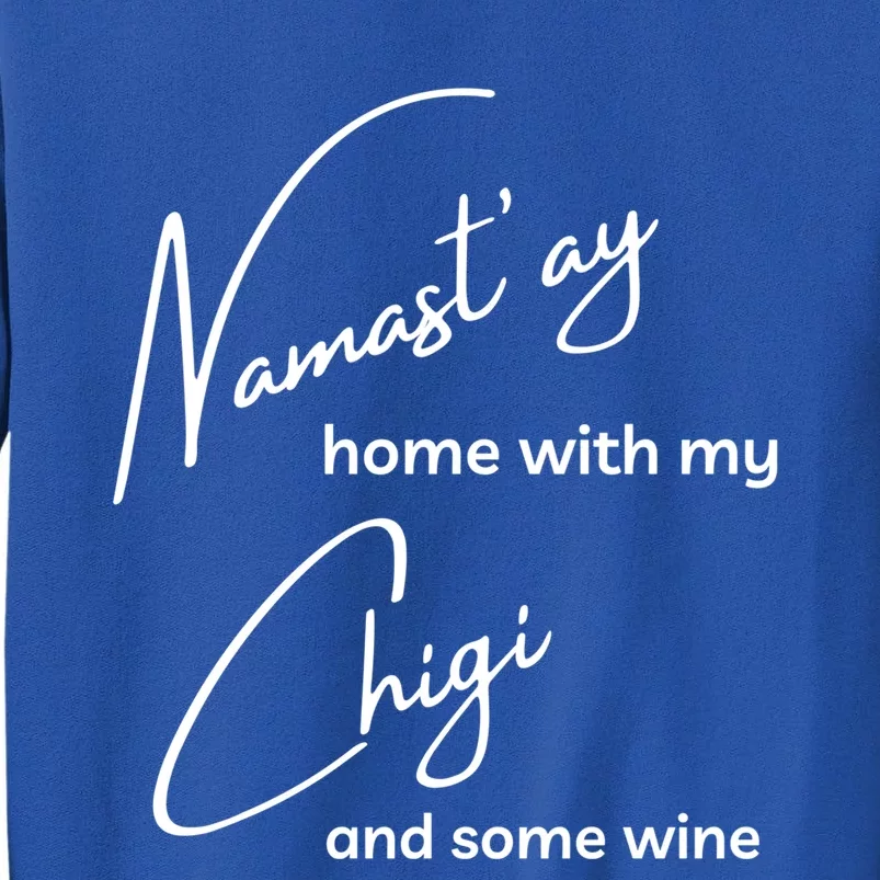 Chigi Cool Gift Funny Namastay For Yoga And Dog Lovers Gift Sweatshirt