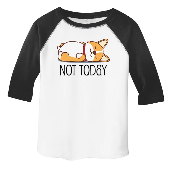 Cute Corgi Gift Funny Dog Lover Not Today Lazy Animal Short Sleeve Toddler Fine Jersey T-Shirt