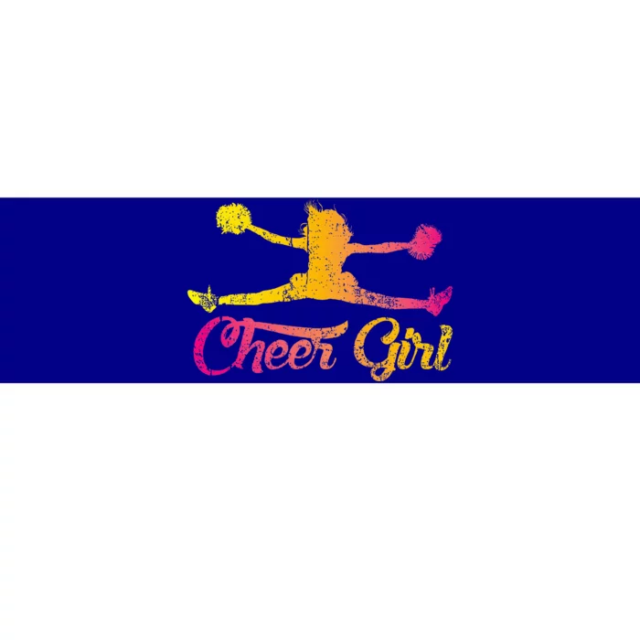 Cheerleader Cheer Girl Colorful Cheerleading Bumper Sticker