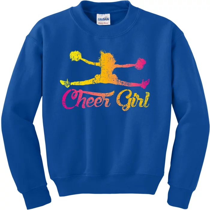 Cheerleader Cheer Girl Colorful Cheerleading Kids Sweatshirt