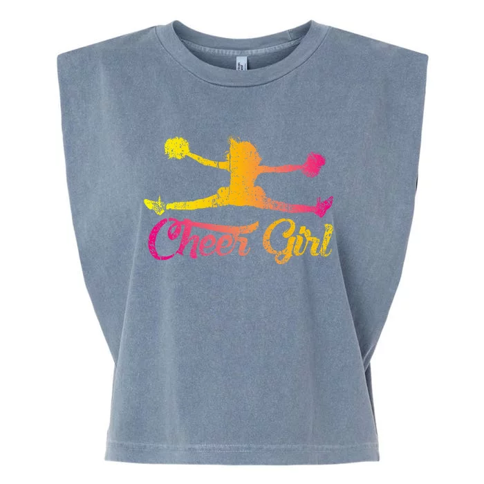 Cheerleader Cheer Girl Colorful Cheerleading Garment-Dyed Women's Muscle Tee