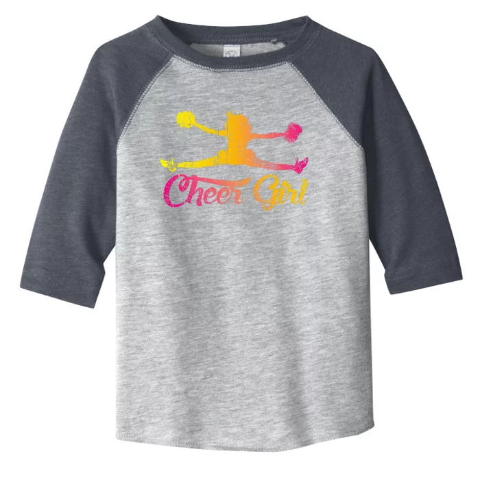 Cheerleader Cheer Girl Colorful Cheerleading Toddler Fine Jersey T-Shirt