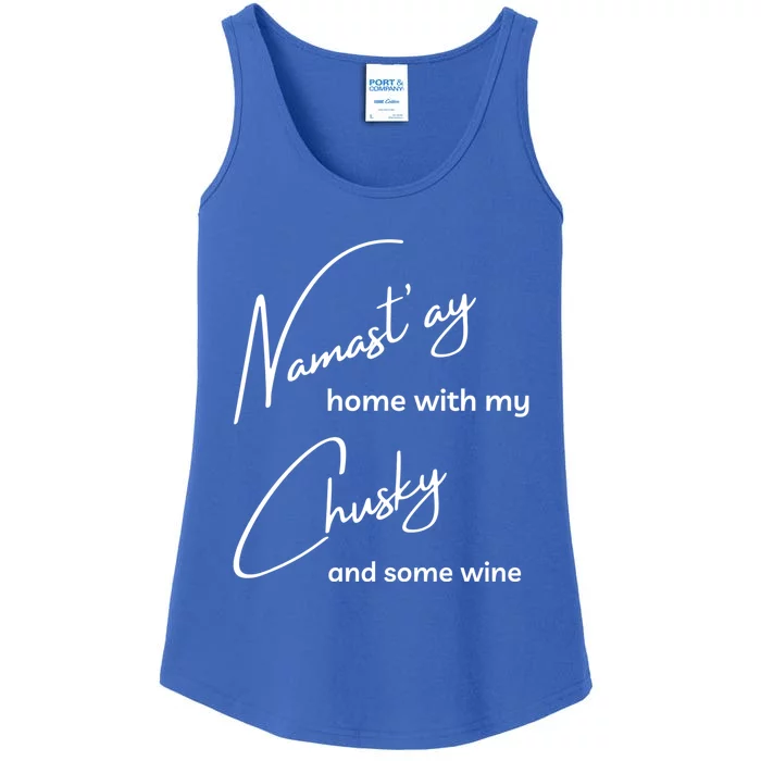 Chusky Cute Gift Funny Nama'stay For Yoga And Dog Lovers Funny Gift Ladies Essential Tank