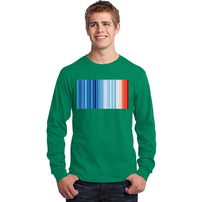 Climate Change Global Warming Temperature Stripes Long Sleeve Shirt