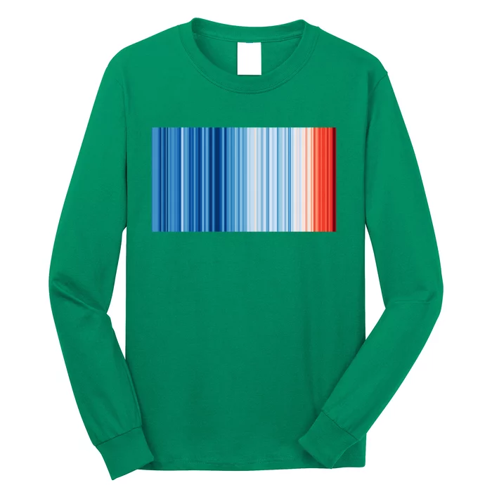 Climate Change Global Warming Temperature Stripes Long Sleeve Shirt