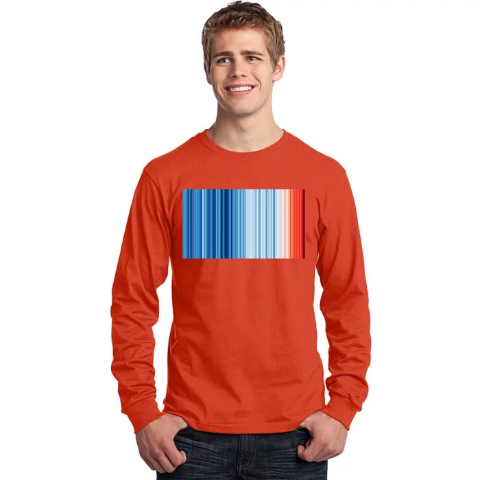 Climate Change Global Warming Temperature Stripes Tall Long Sleeve T-Shirt