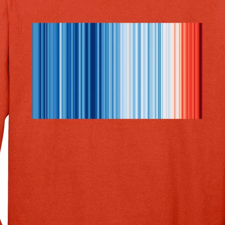 Climate Change Global Warming Temperature Stripes Tall Long Sleeve T-Shirt