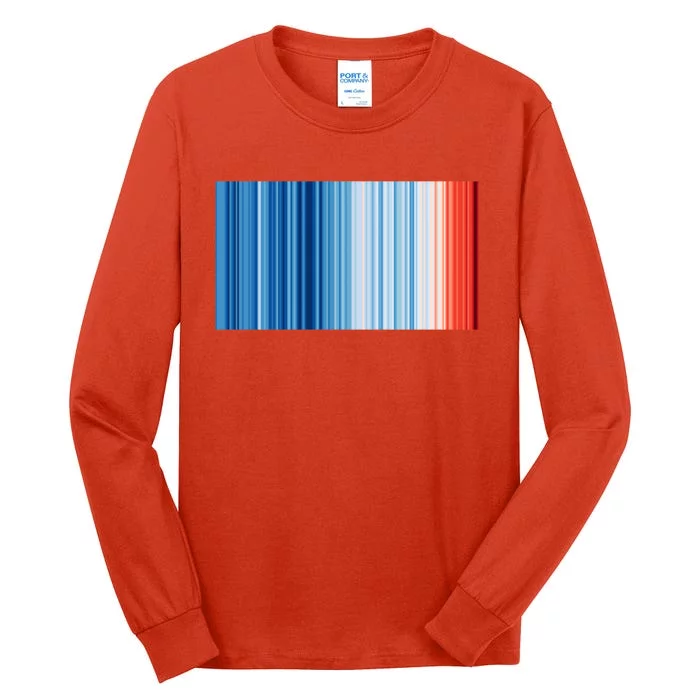 Climate Change Global Warming Temperature Stripes Tall Long Sleeve T-Shirt