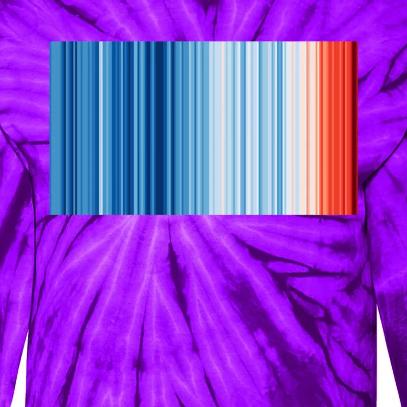 Climate Change Global Warming Temperature Stripes Tie-Dye Long Sleeve Shirt