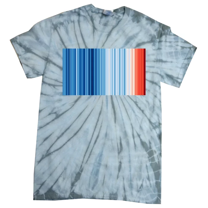 Climate Change Global Warming Temperature Stripes Tie-Dye T-Shirt