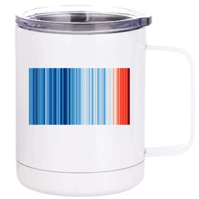 Climate Change Global Warming Temperature Stripes Front & Back 12oz Stainless Steel Tumbler Cup