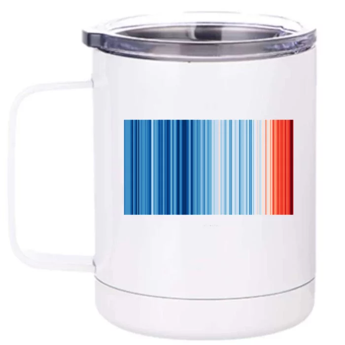 Climate Change Global Warming Temperature Stripes Front & Back 12oz Stainless Steel Tumbler Cup