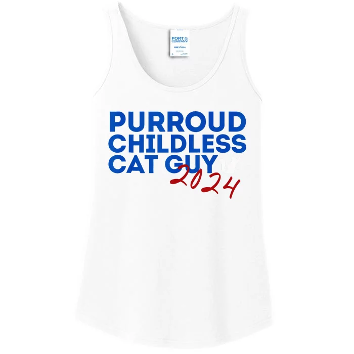 Childless Cat Guy Funny Childless Cat 2024 Childless Cat Ladies Essential Tank