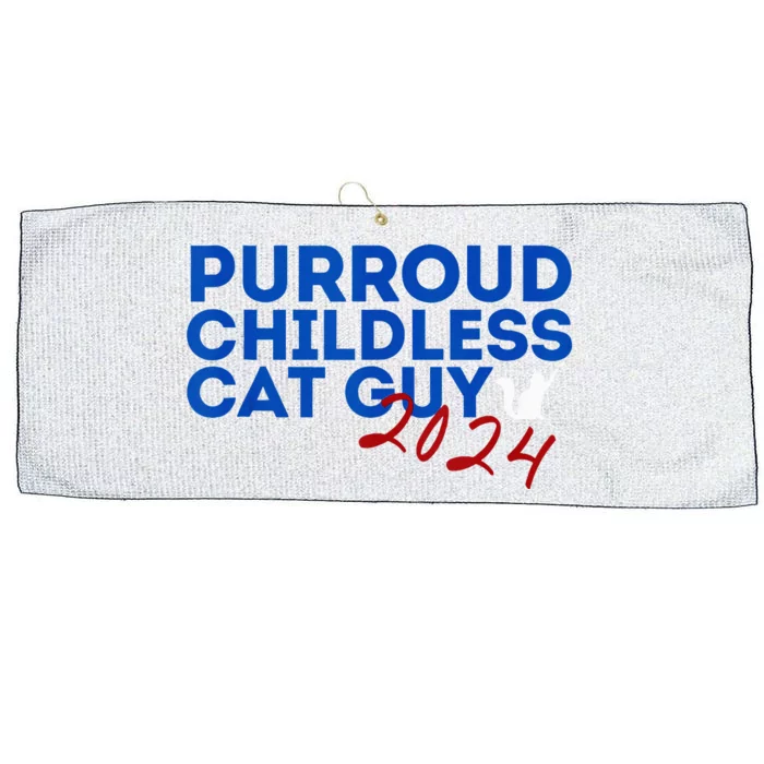 Childless Cat Guy Funny Childless Cat 2024 Childless Cat Large Microfiber Waffle Golf Towel