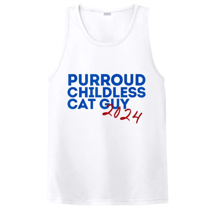 Childless Cat Guy Funny Childless Cat 2024 Childless Cat Performance Tank