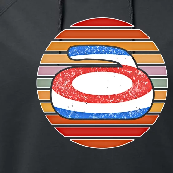 Curling Cool Gift Performance Fleece Hoodie