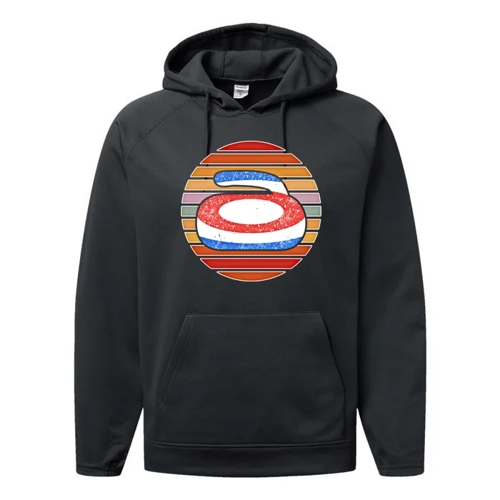 Curling Cool Gift Performance Fleece Hoodie