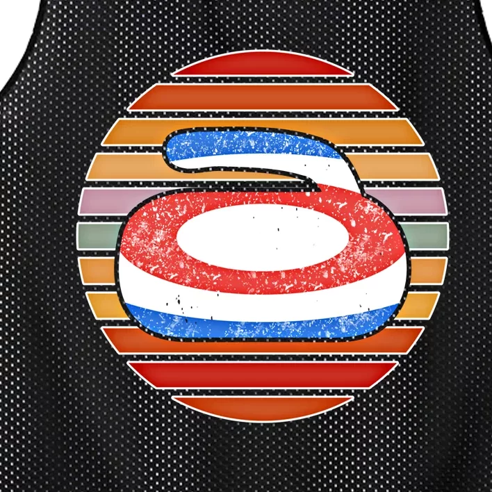 Curling Cool Gift Mesh Reversible Basketball Jersey Tank