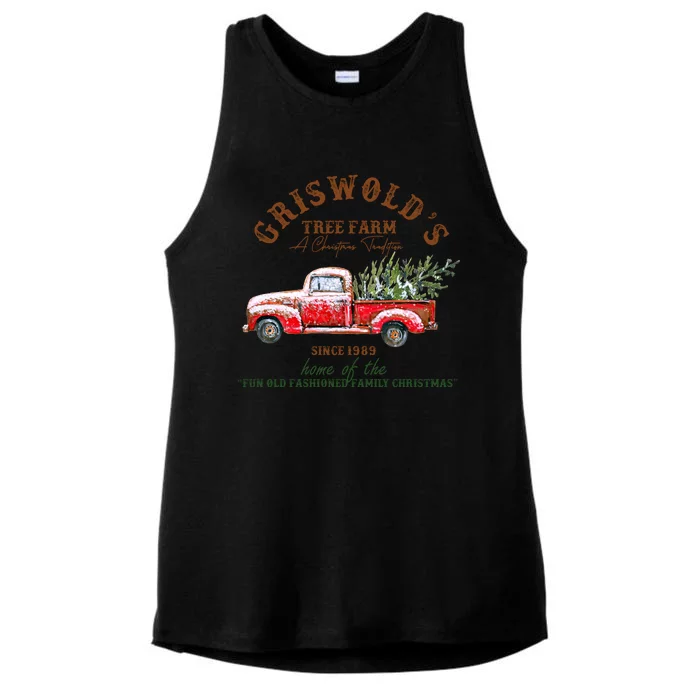 Cool Funny Griswold Christmas Tree Farm Ladies Tri-Blend Wicking Tank