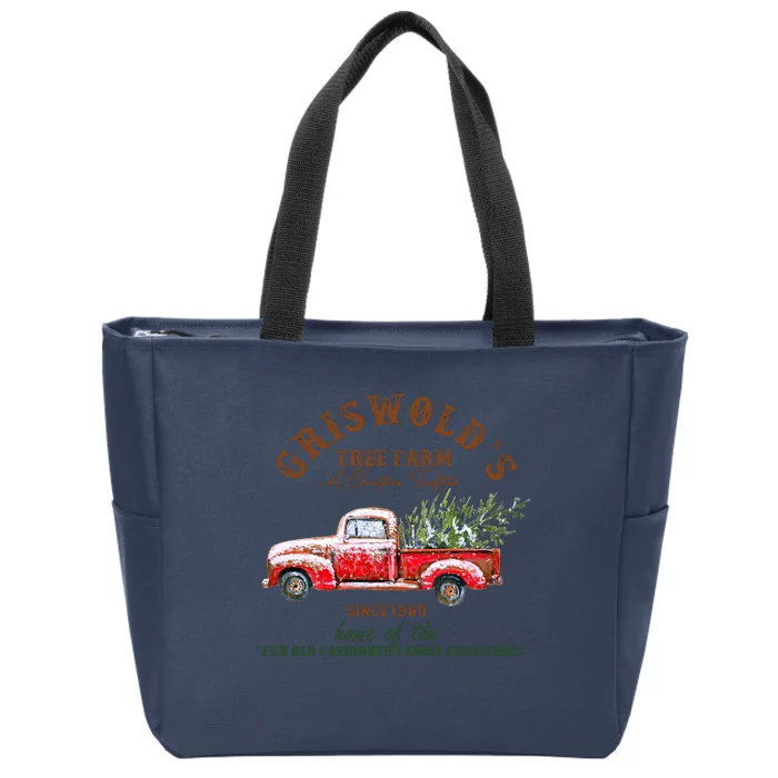 Cool Funny Griswold Christmas Tree Farm Zip Tote Bag