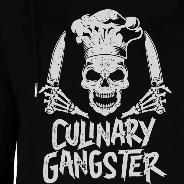 Chef Culinary Gangster Wo Cook Skull Cooking Knife Womens Funnel Neck Pullover Hood