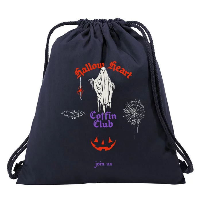 Coffin Club Ghost Join Us Drawstring Bag