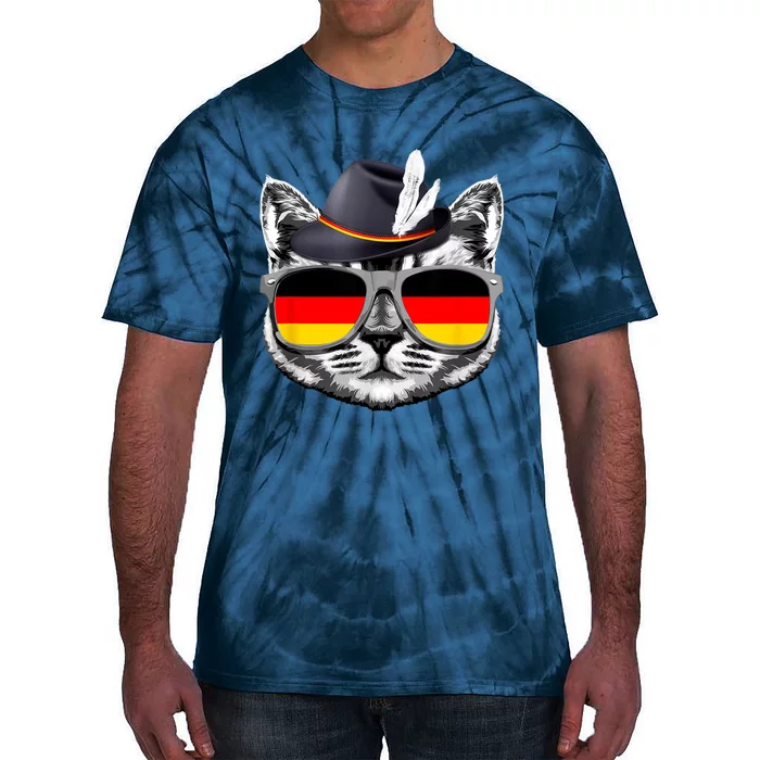 Cute Cat German Flag Oktoberfest Pride Germany Festival Tie-Dye T-Shirt