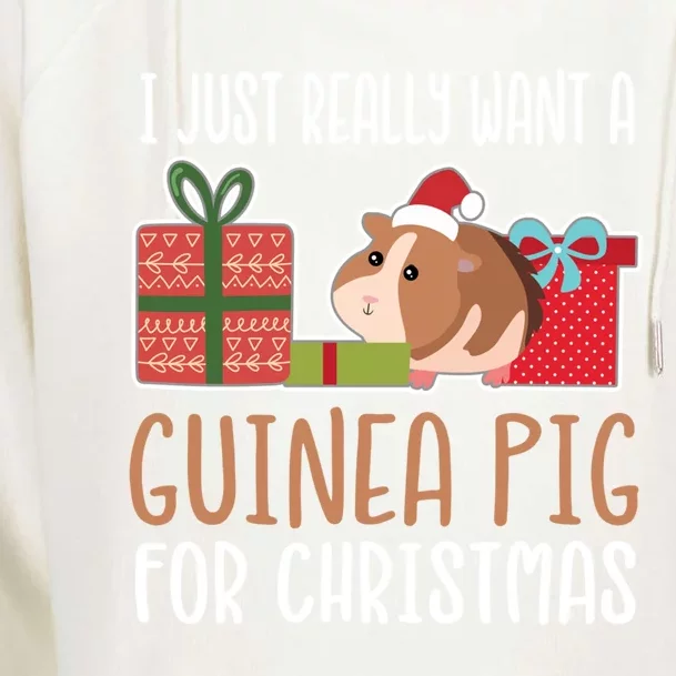 Cute Christmas Guinea Pig Owner I Want A Guinea Pig Funny Gift Womens Funnel Neck Pullover Hood