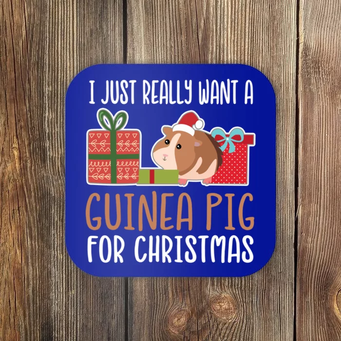 Cute Christmas Guinea Pig Owner I Want A Guinea Pig Funny Gift Coaster