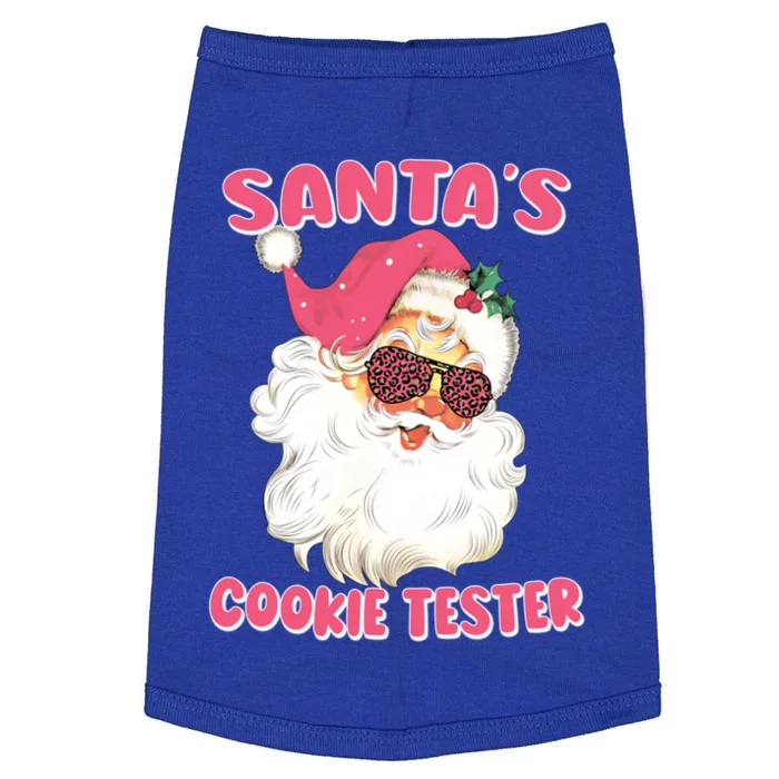 Christmas Cute Gift SantaS Cookie Tester Pink Leopard Santa Great Gift Doggie Tank