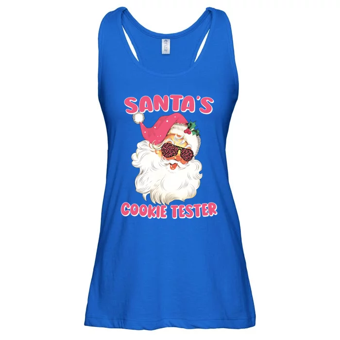 Christmas Cute Gift SantaS Cookie Tester Pink Leopard Santa Great Gift Ladies Essential Flowy Tank