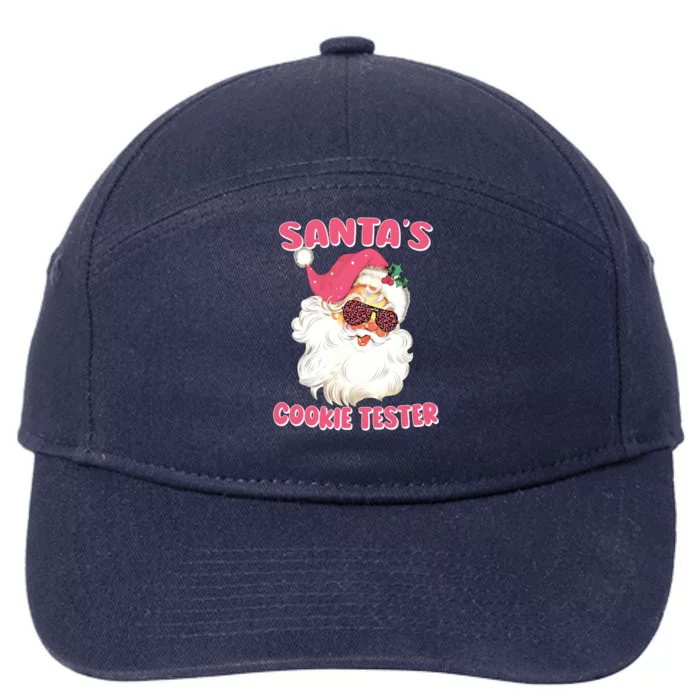 Christmas Cute Gift SantaS Cookie Tester Pink Leopard Santa Great Gift 7-Panel Snapback Hat