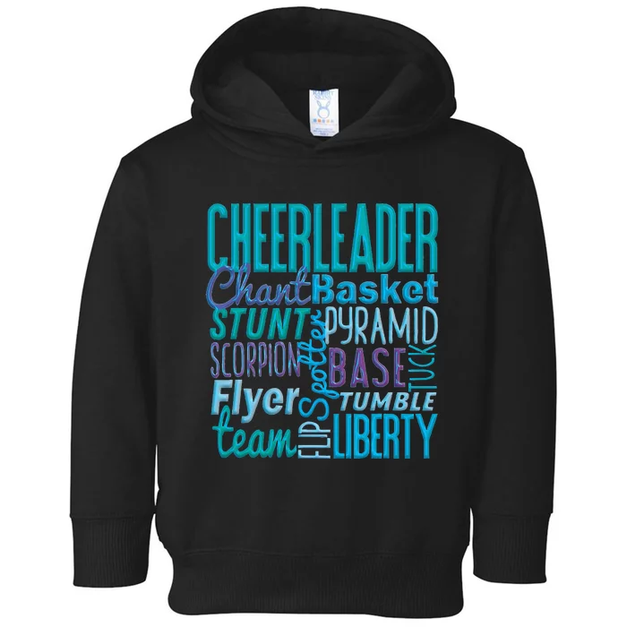 Cute Cheerleader Gift Blue Cheer Moves Cheerleading Coach Toddler Hoodie