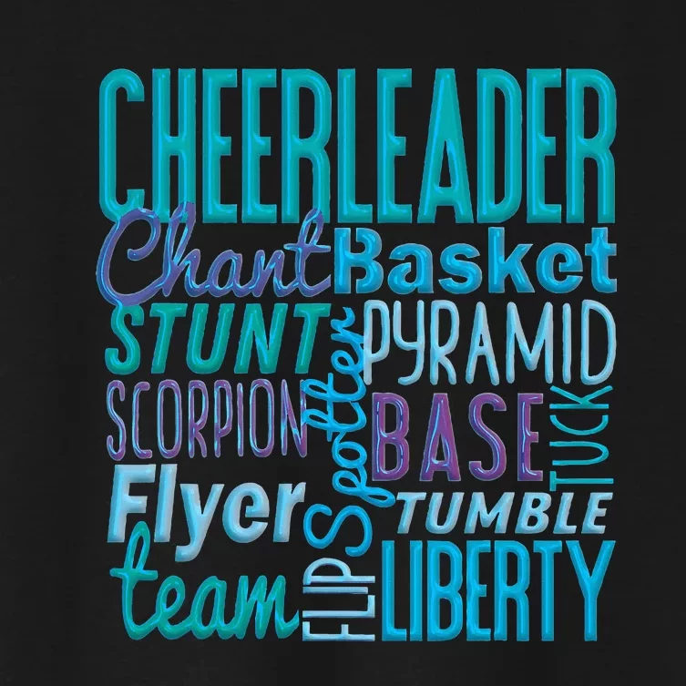 Cute Cheerleader Gift Blue Cheer Moves Cheerleading Coach Women's Crop Top Tee