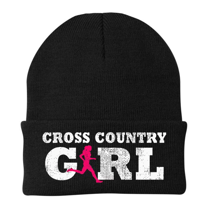 Cross Country Girl Runner Silhouette Gift  Sport Knit Cap Winter Beanie