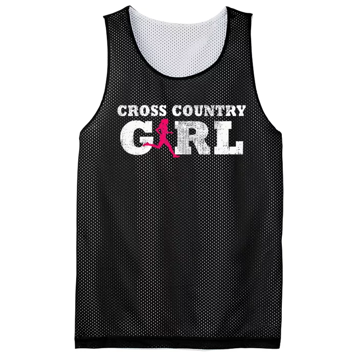 Cross Country Girl Runner Silhouette Gift  Sport Mesh Reversible Basketball Jersey Tank