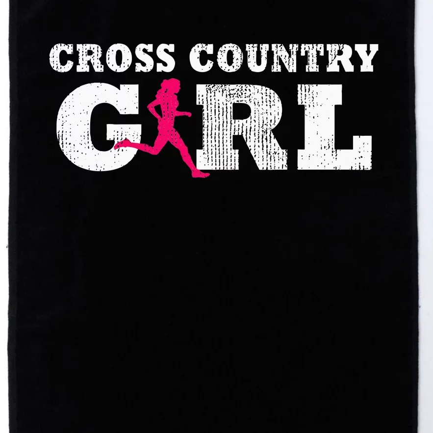 Cross Country Girl Runner Silhouette Gift  Sport Platinum Collection Golf Towel