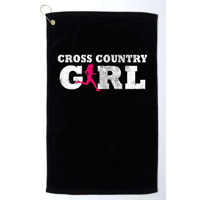 Cross Country Girl Runner Silhouette Gift  Sport Platinum Collection Golf Towel